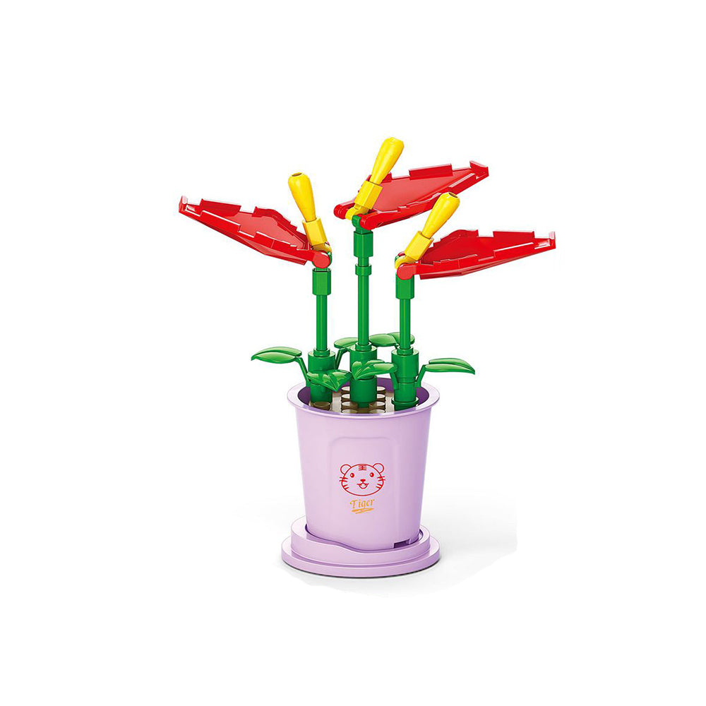 12Pcs Artificial Plants Decor Building Kits Toy for Kids and Adults