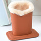 Soft Plush Lined Eyeglasses Desk Holder PU Leather Glasses Display Stand With Base