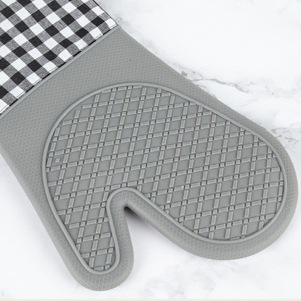 4Pcs Silicone Oven Mitts and Pot Holders Heat Resistant Non-Slip for Cooking Baking Grilling