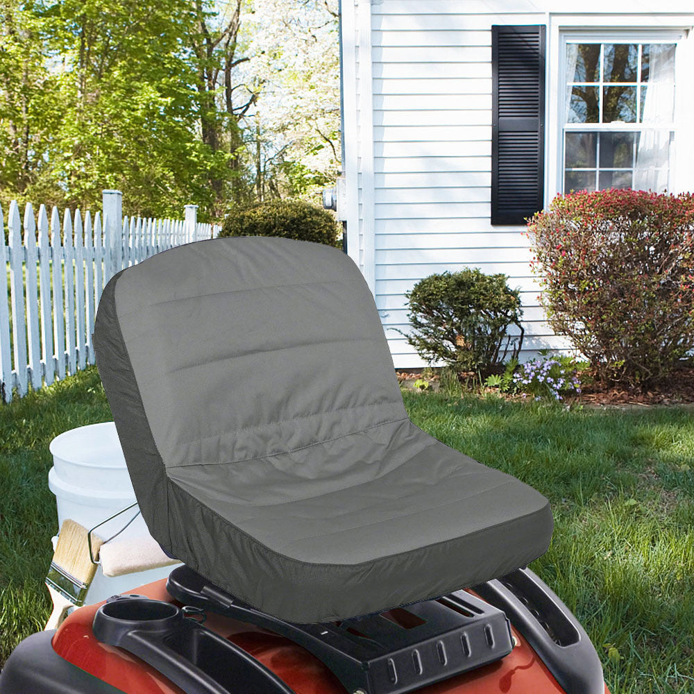 600D Oxford Lawn Mower Tractor Truck Seat Cover with Padding and Back Pockets