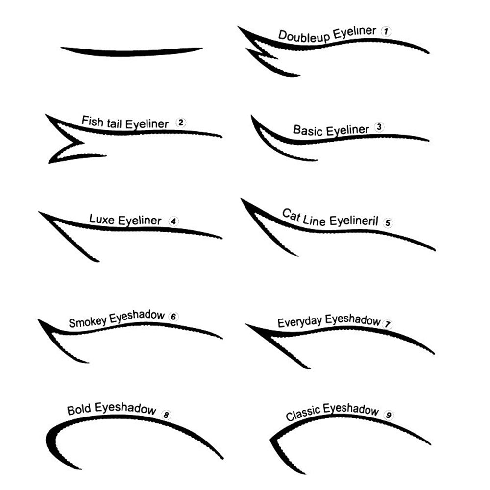 4 Sheets Eyeliner Stencil Kit Transparent Reusable Eye Shadow Stencil for Makeup