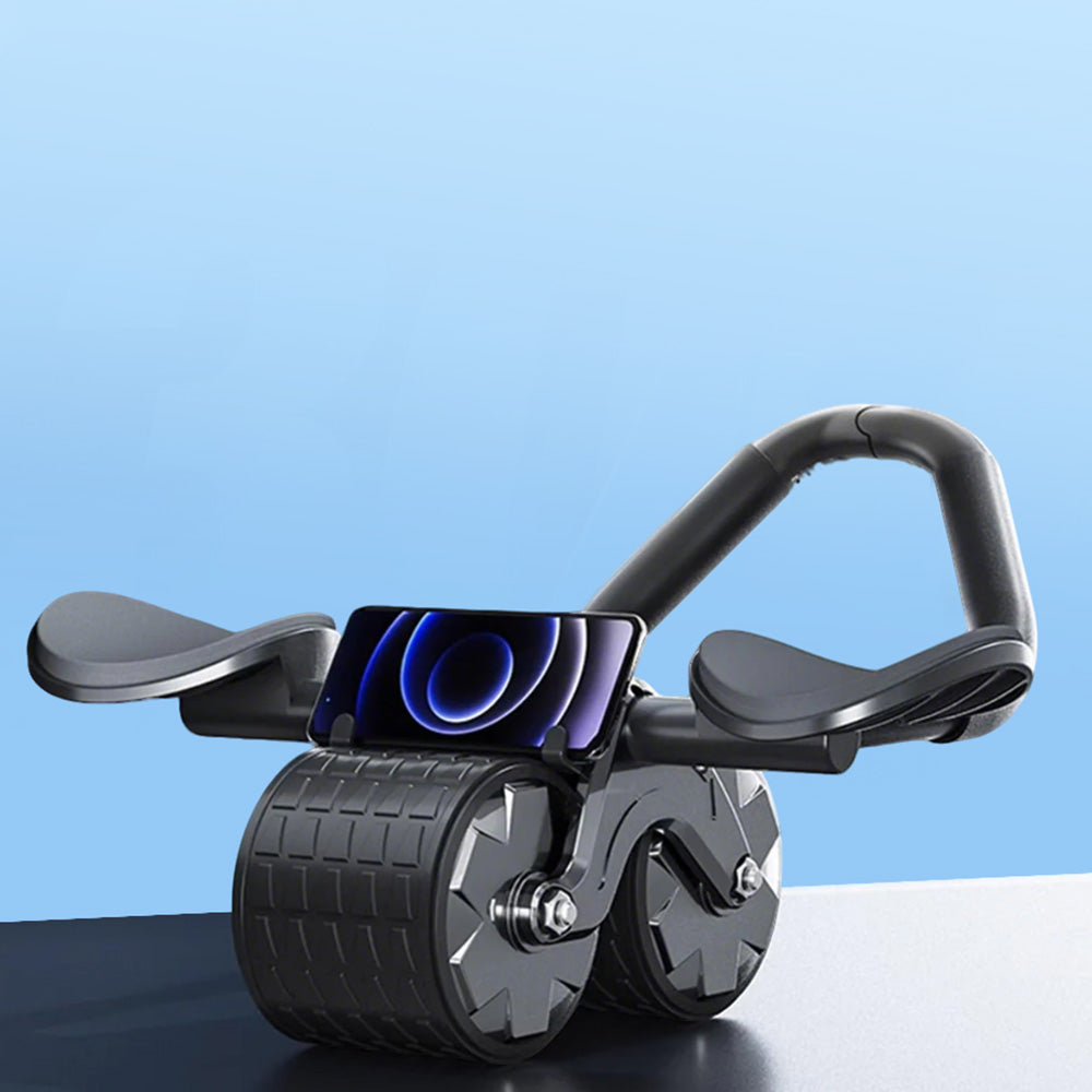 Fitness Ab Roller Wheel with Elbow Support Phone Holder for Home Gym