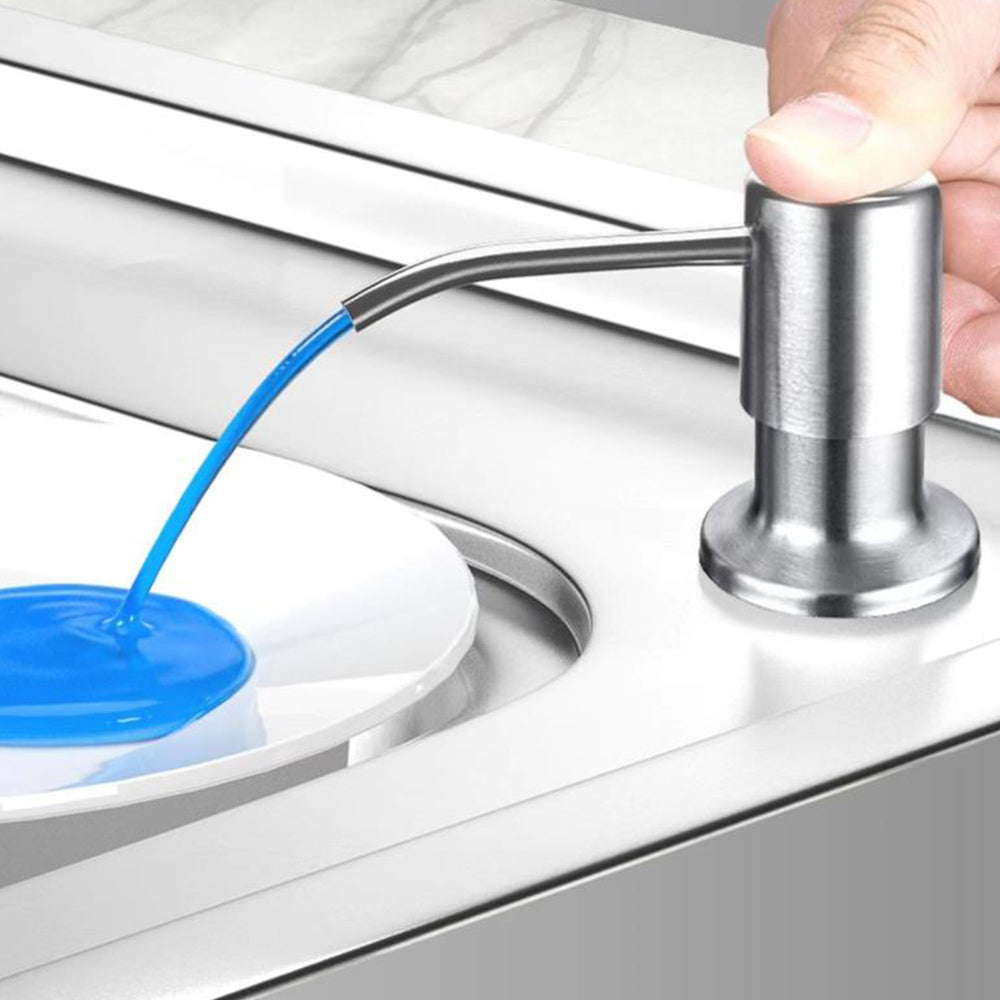2Pcs Kitchen Sink Soap Dispenser Stainless Steel Hand Liquid Pump with 1.2m Tube Kit
