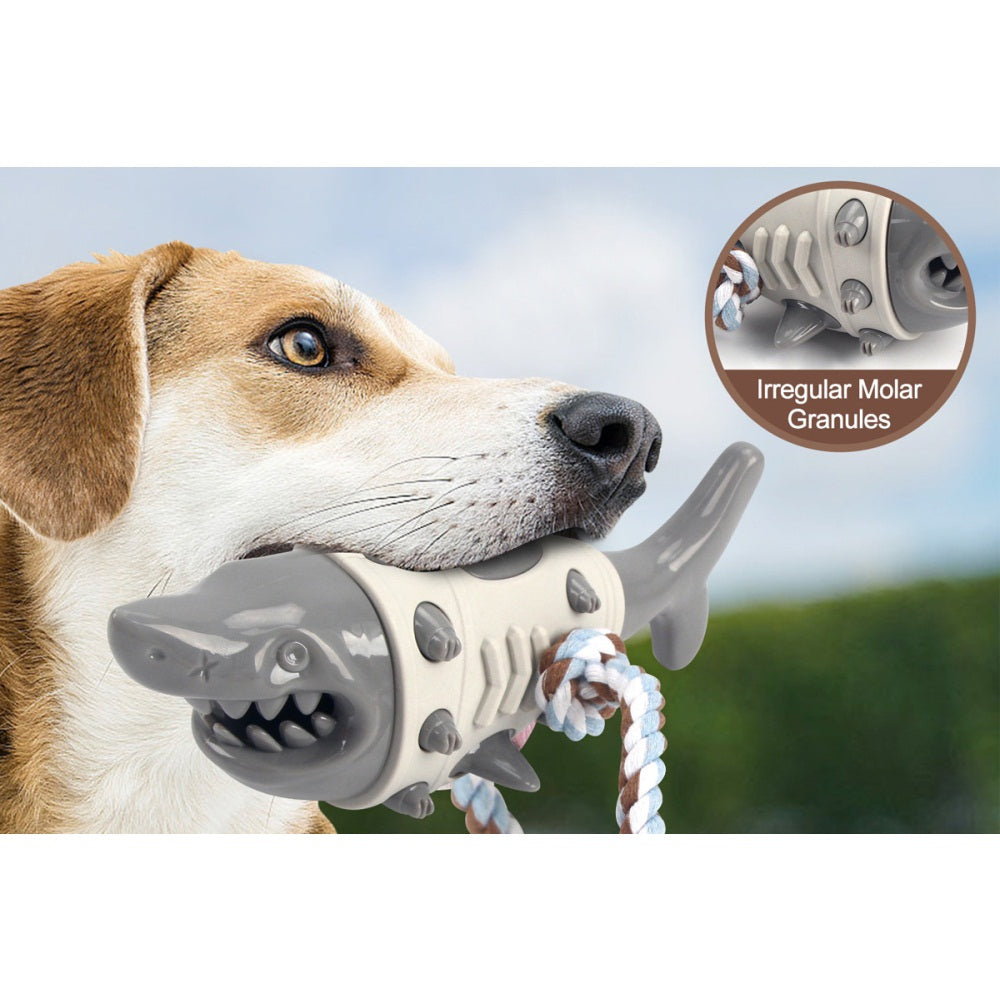 Dog Treat Dispensing Toy Shark Shaped Slow Feeder Toy for Indoor Outdoor Dogs Puppy
