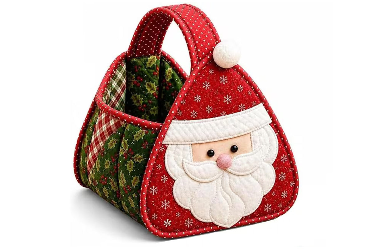 DIY Christmas Patchwork Basket Sewing Kit Fabric Quilting Craft Kit