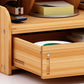 Wooden Desk Organizer with Drawers Art Supplies Storage Desktop Stationary