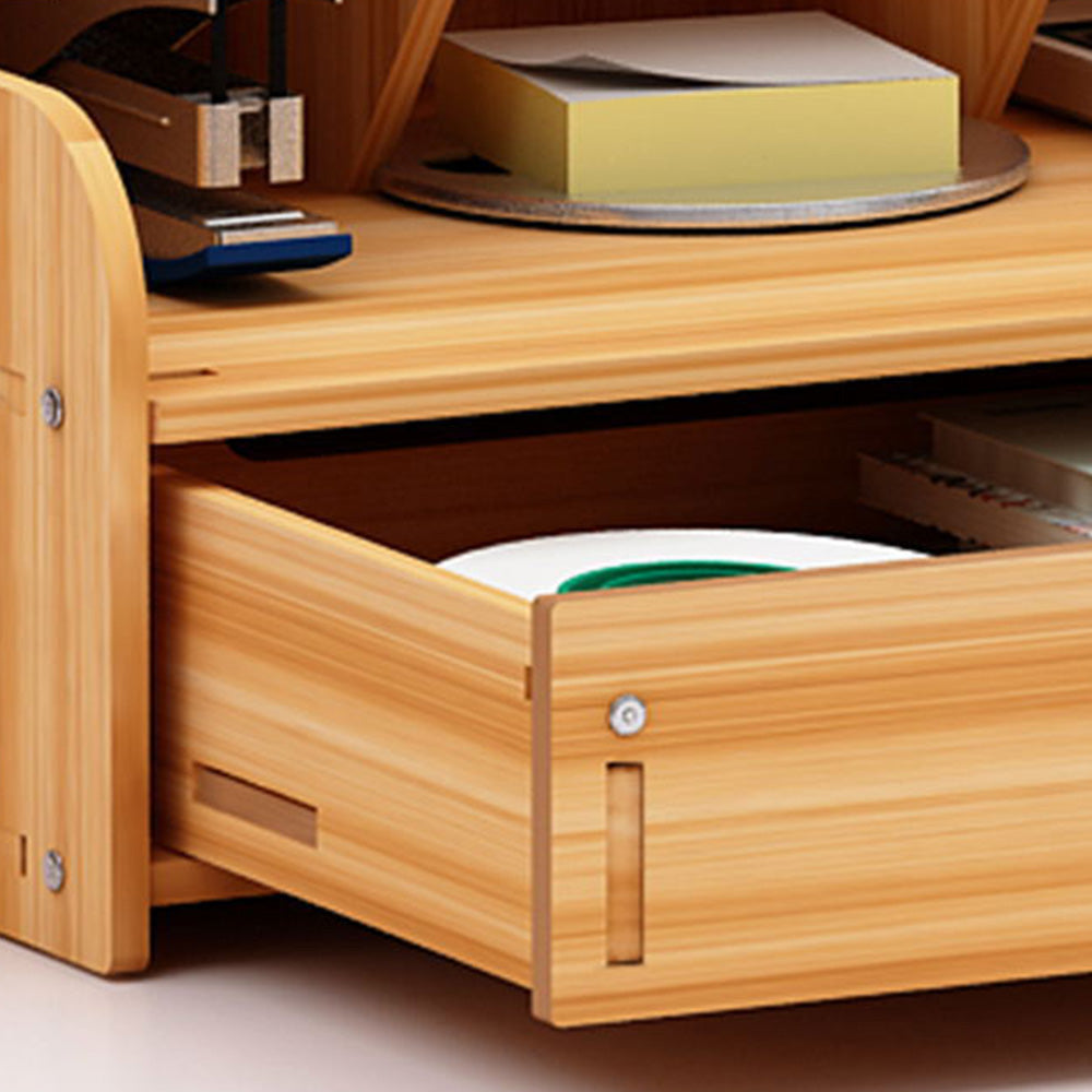 Wooden Desk Organizer with Drawers Art Supplies Storage Desktop Stationary