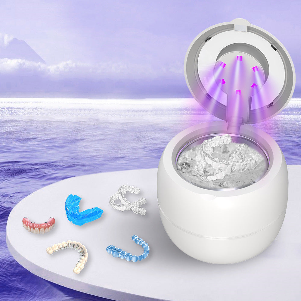 45kHz 210ml Ultrasonic Retainer Cleaner Machine Dentures Cleaner for Night Guards Braces Aligners