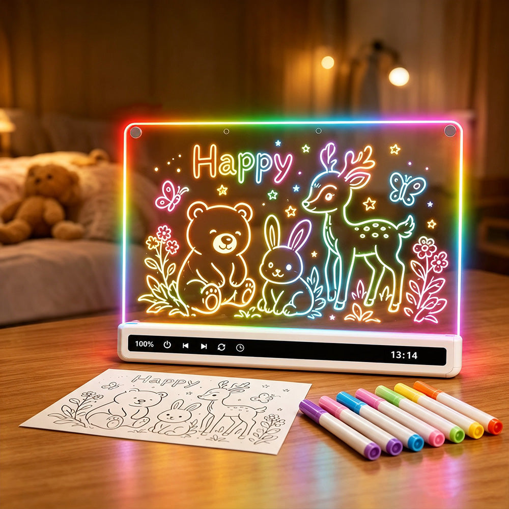 Rechargeable LED Drawing Board with 8 Colors 10 Modes for Boys Girls