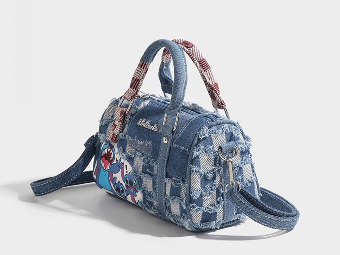 Stitch Inspired Patchwork Crossbody Tote Bag Denim Handbag
