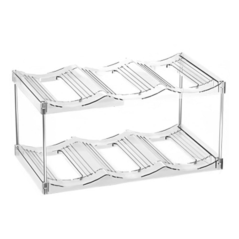 Stackable Clear Storage Rack for Wine Bottle Cup