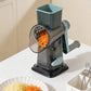 Rotary Vegetable Chopper 3-Blade Cylinder Hand-Cranked Slicer Shredder Grater
