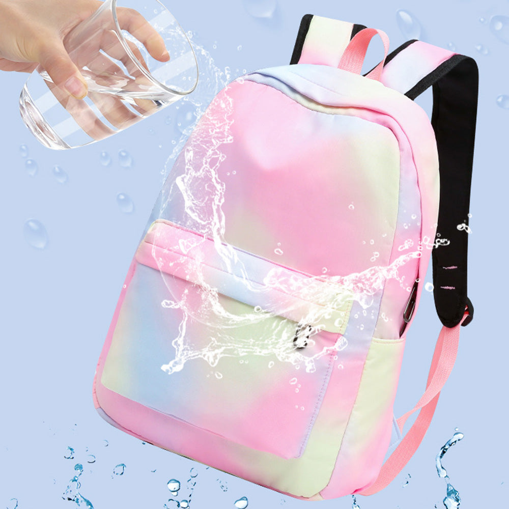 3PCS Boys Girls Gradient Color Backpack Set School Backpack Lunch Bag Pencil Case