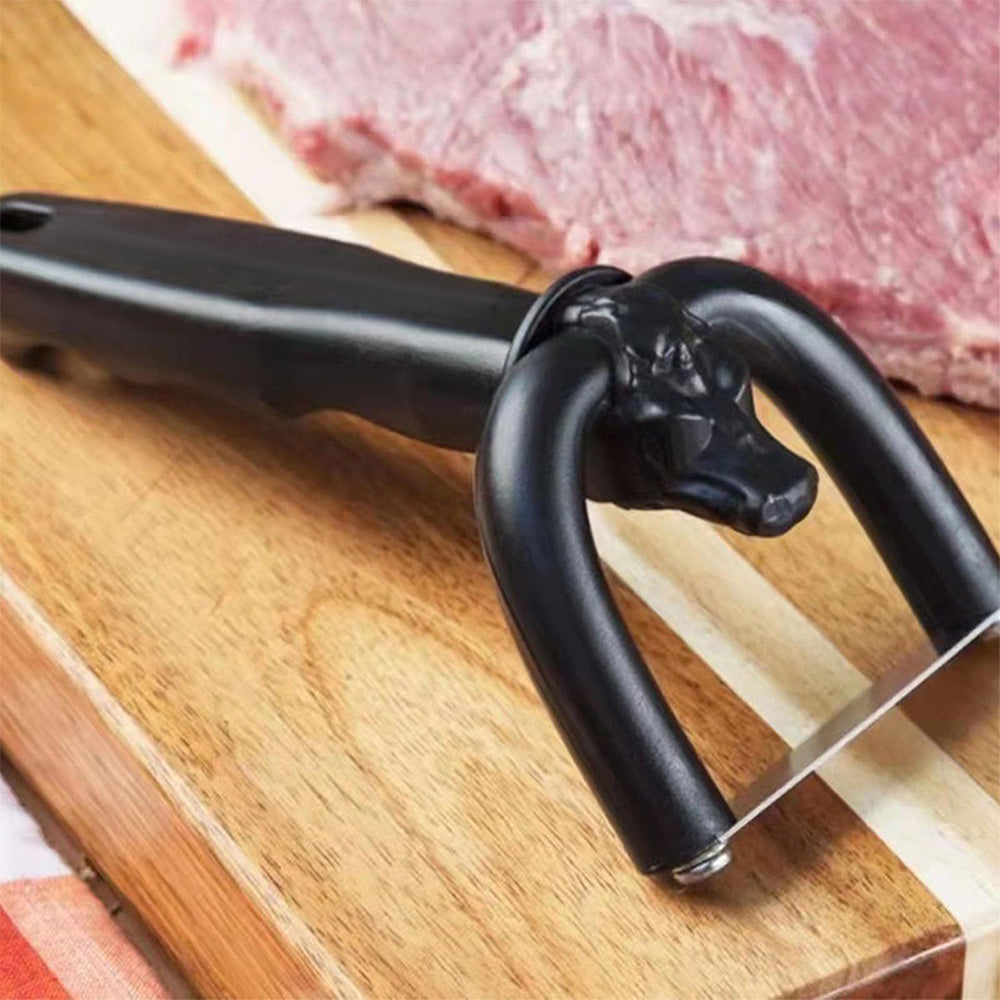 Black Bull Shape Handheld Fat Trimmer And Meat Cutter For Kitchen BBQ