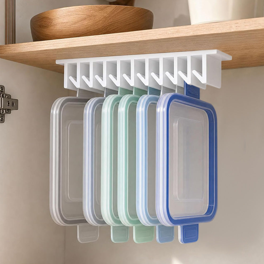 2 Pcs Under Shelf Lid Organizer Slide In for Kitchen Cabinet Storage-Style 2