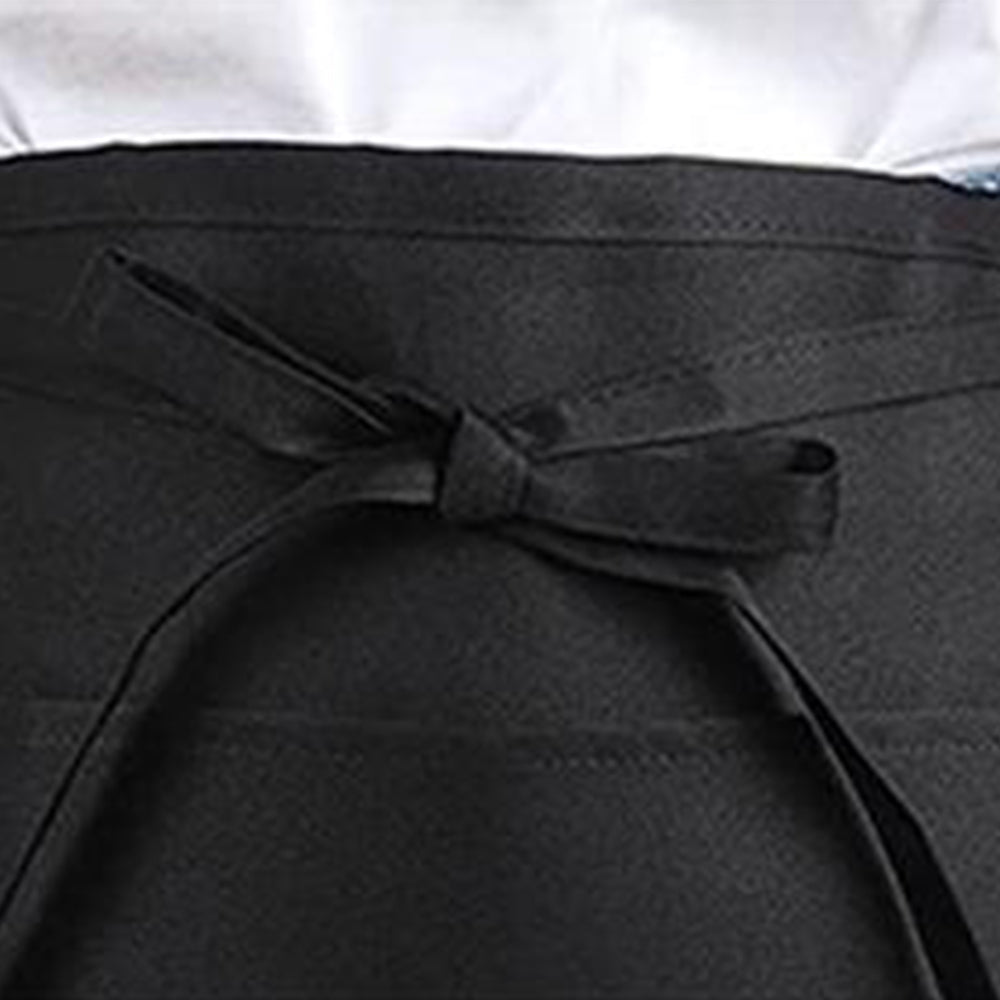 2Pcs Short Half Waist Kitchen Apron with 3 Front Pockets