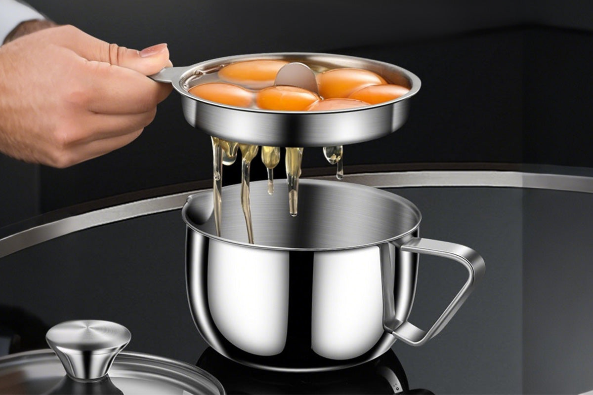 304 Stainless Steel Egg Separator with Glass Lid