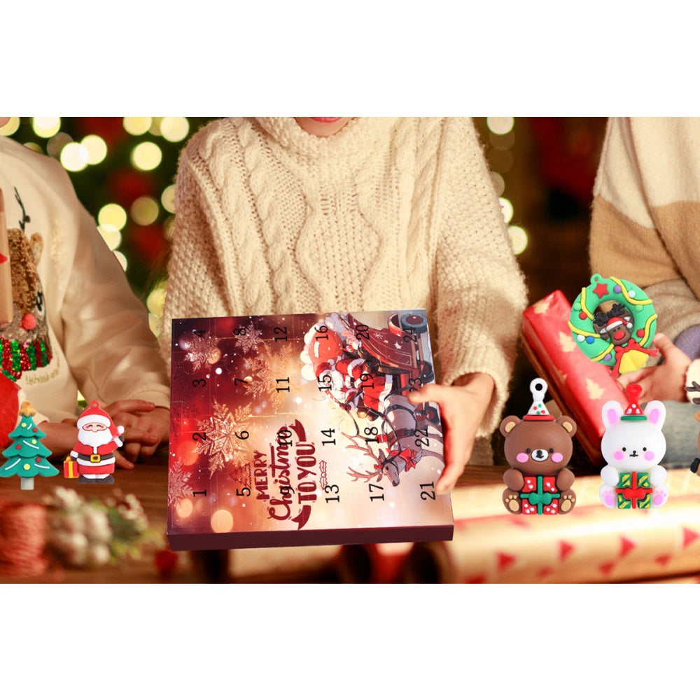 24 Day Christmas Advent Calendar Pendant Blind Box Countdown Set