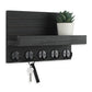 Rustic Wall-Mounted Entryway Organizer - Wooden Mail & Key Holder with Hooks