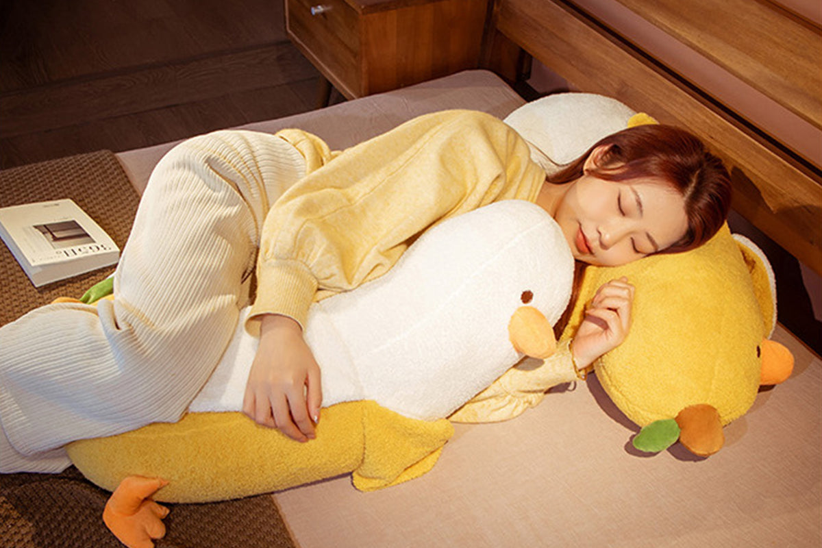 Peeled Banana Duck Plush Pillow Stuffed Toy Hugging Cushion Anxiety Relief Bedtime Cuddling