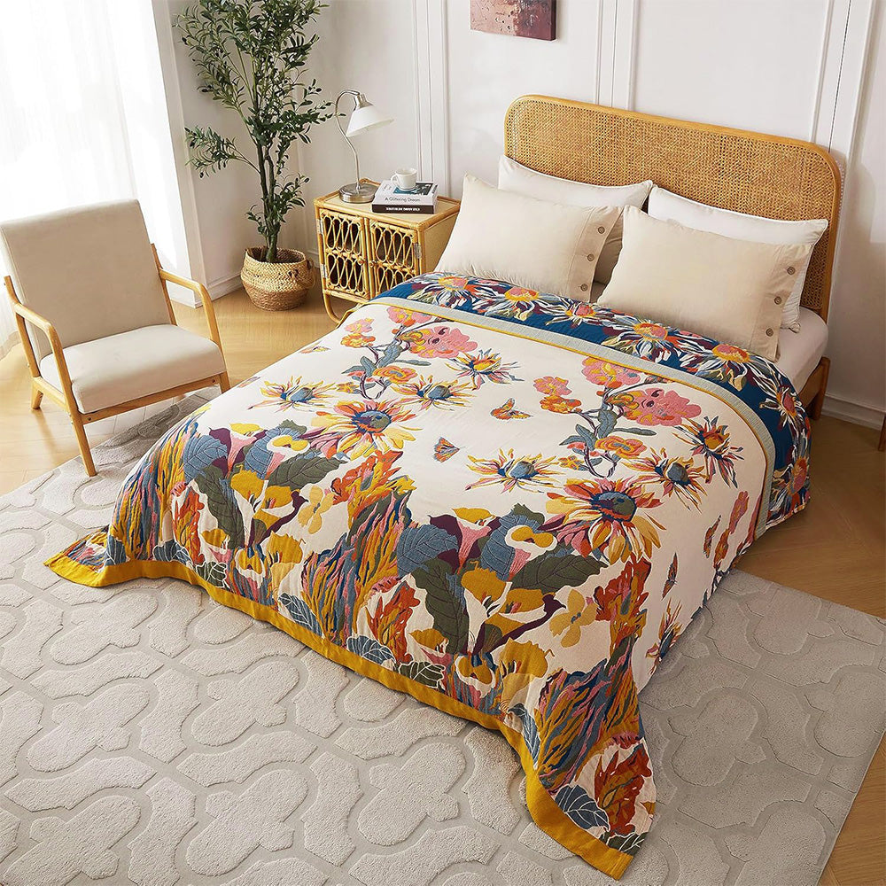 150cmx200cm Boho Throw Blanket with Double- Sided Printing for Bed Sofa Couch Chair