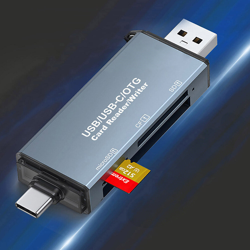 CF SD TF Card Reader USB-A and USB-C Card Reader Compatible with Android iPhone