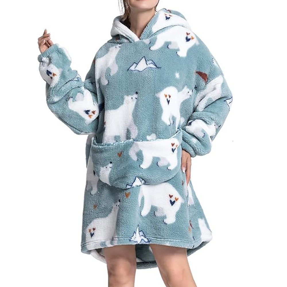 Hooded Blanket Hoodie Ultra Plush Comfy Sweatshirt Fleece-Style 2
