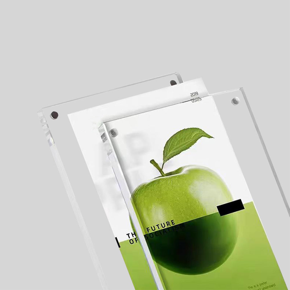 Double Sided Clear Acrylic Photo Frame with 8 Attraction Pieces