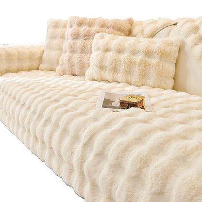 Imitation Rabbit Plush Sofa Cover Soft Faux Fur Throw Furniture Protector