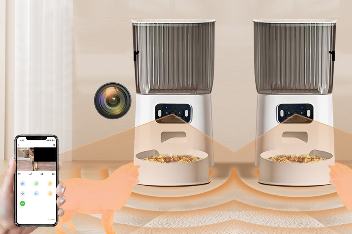 5L Automatic Pet Feeder with Camera and Dual Band WiFi White