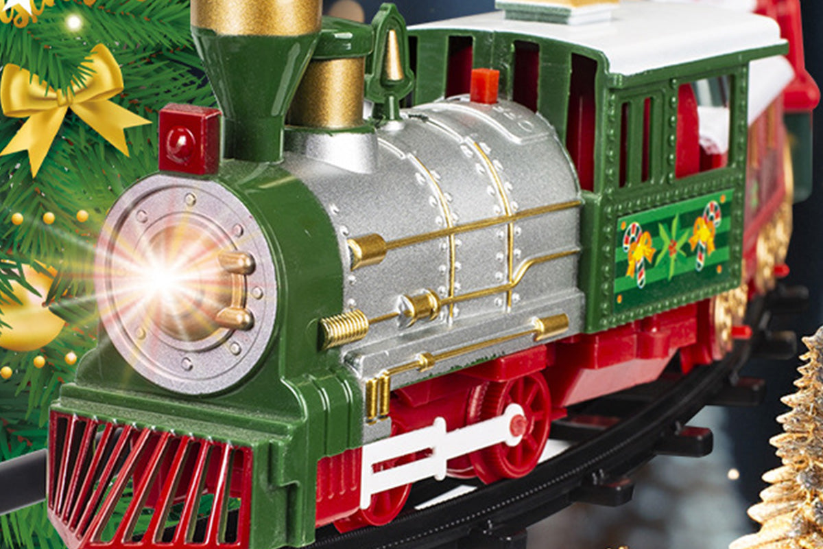 Hanging Christmas Train Set Toy with Lights Music and Track for Little Ones