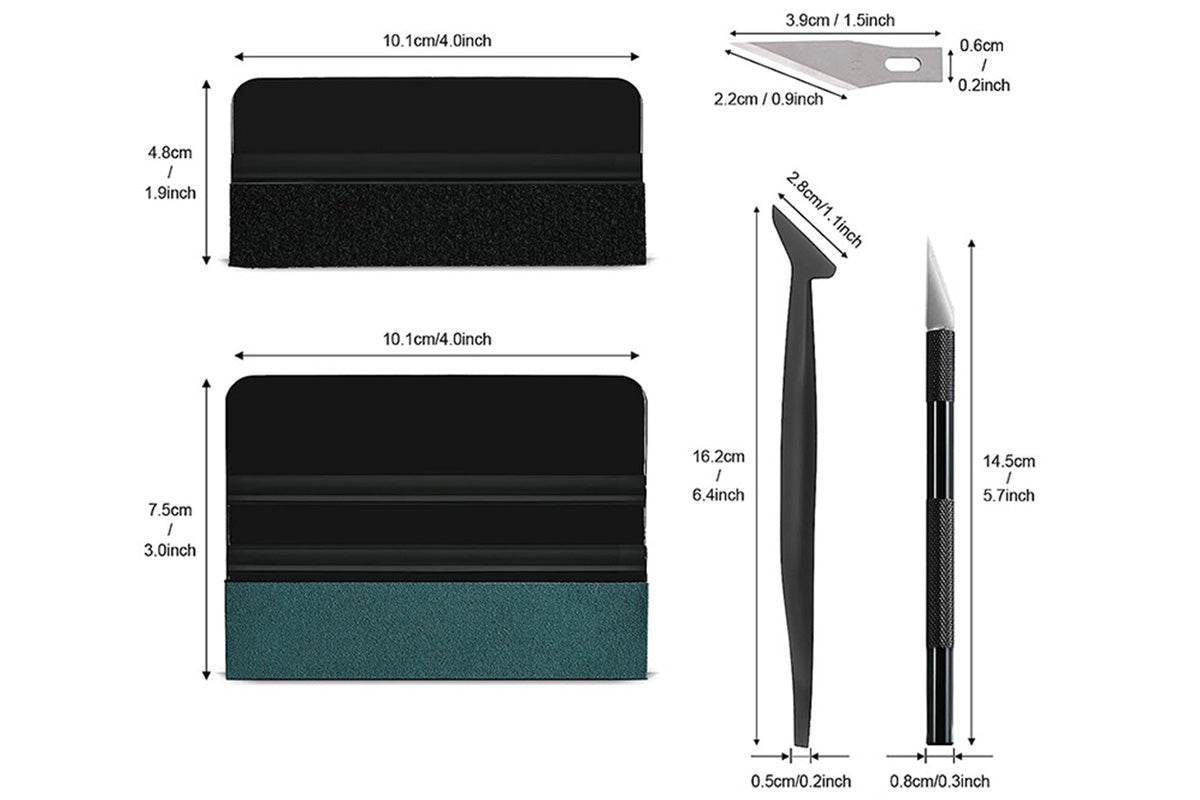 9PCS Car Window Tint Installation Kit Wrap Tools With Squeegee Razor Blade Knife