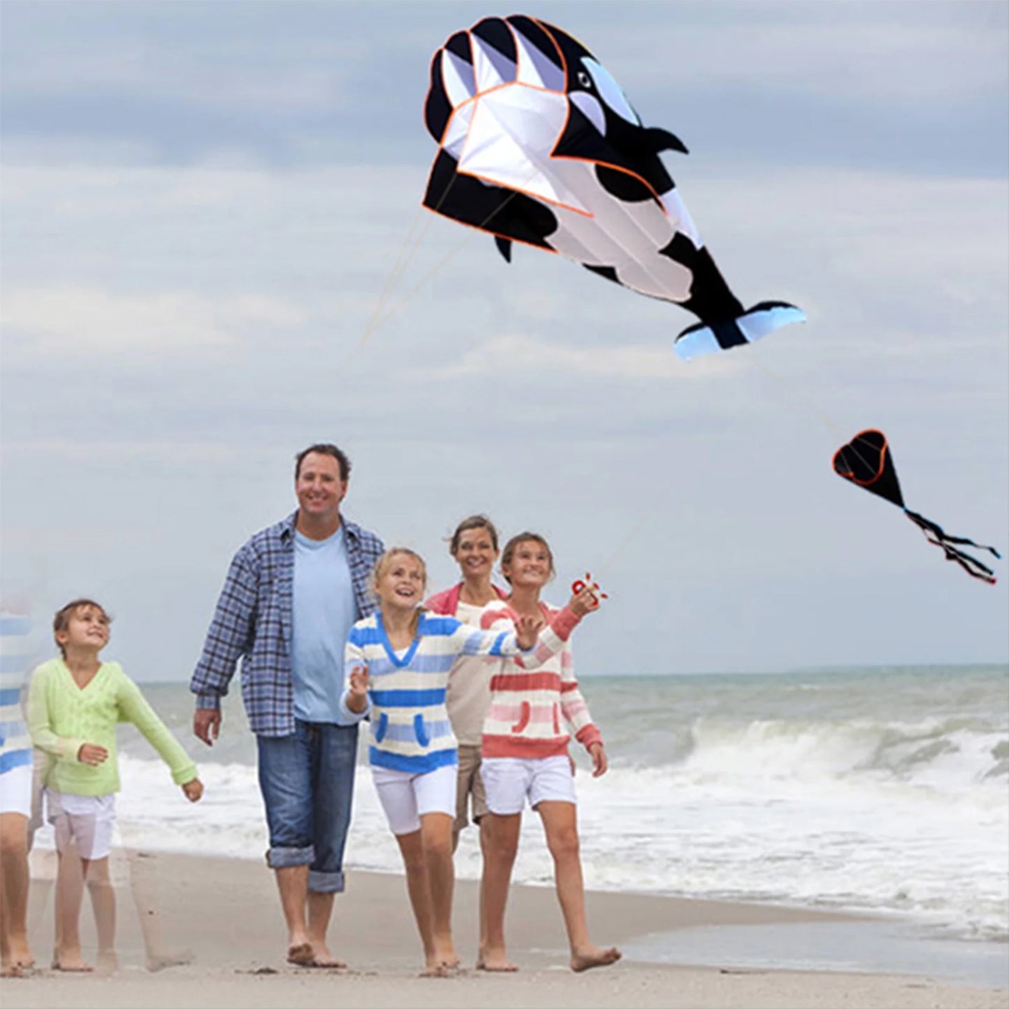 3D Soft Killer Whale Frameless Flying Kite Outdoor Sports Toy