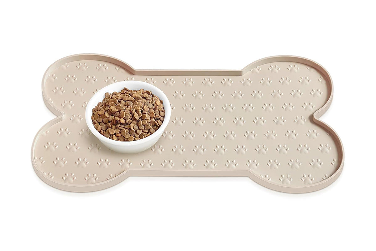 Dog Food Mats for Floors Waterproof Silicone Dog Bowl Mat with Raised Edge