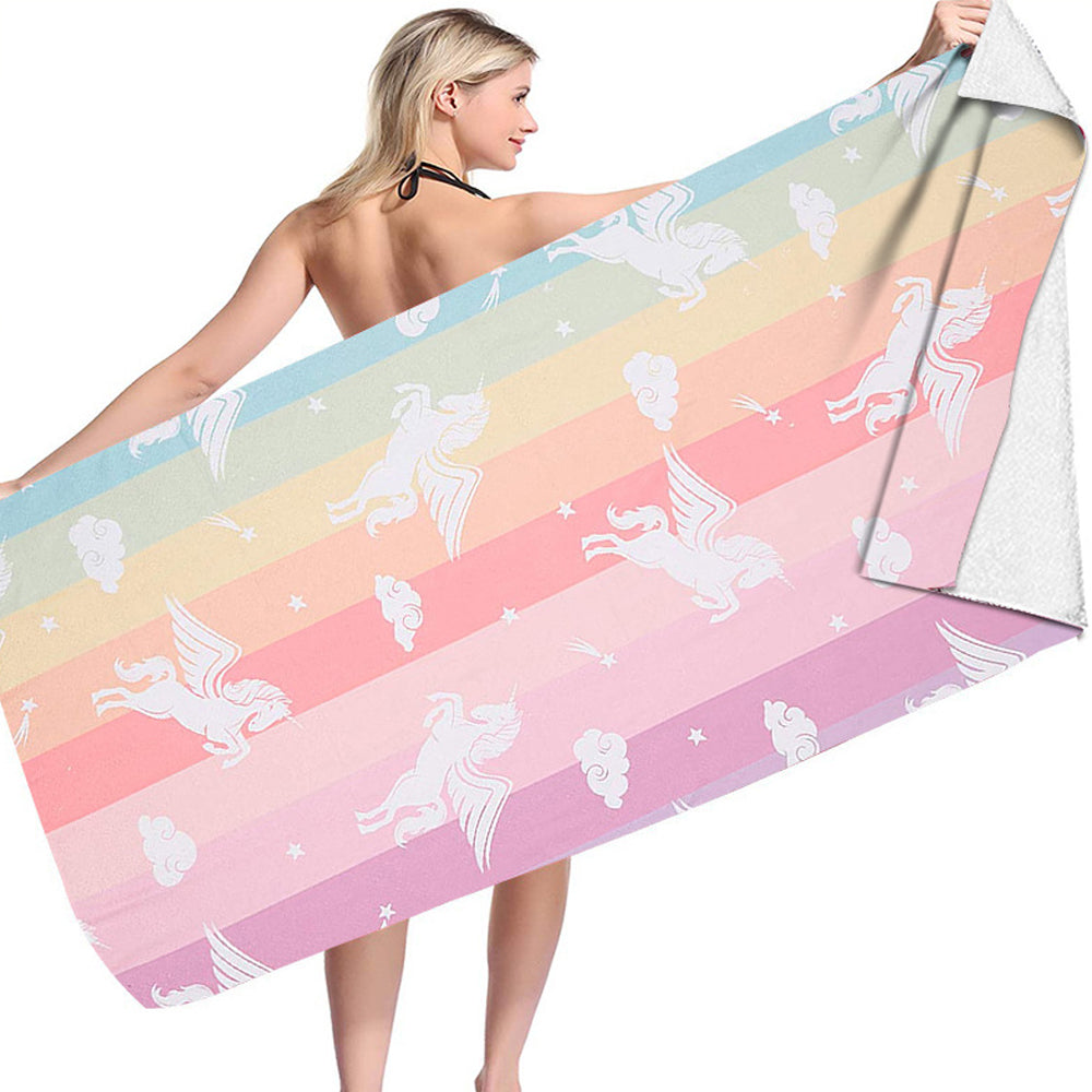 Unicorn Print Soft Microfiber Beach Towel