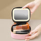Small Makeup Bag Travel Case with Mirror and Adjustable Light
