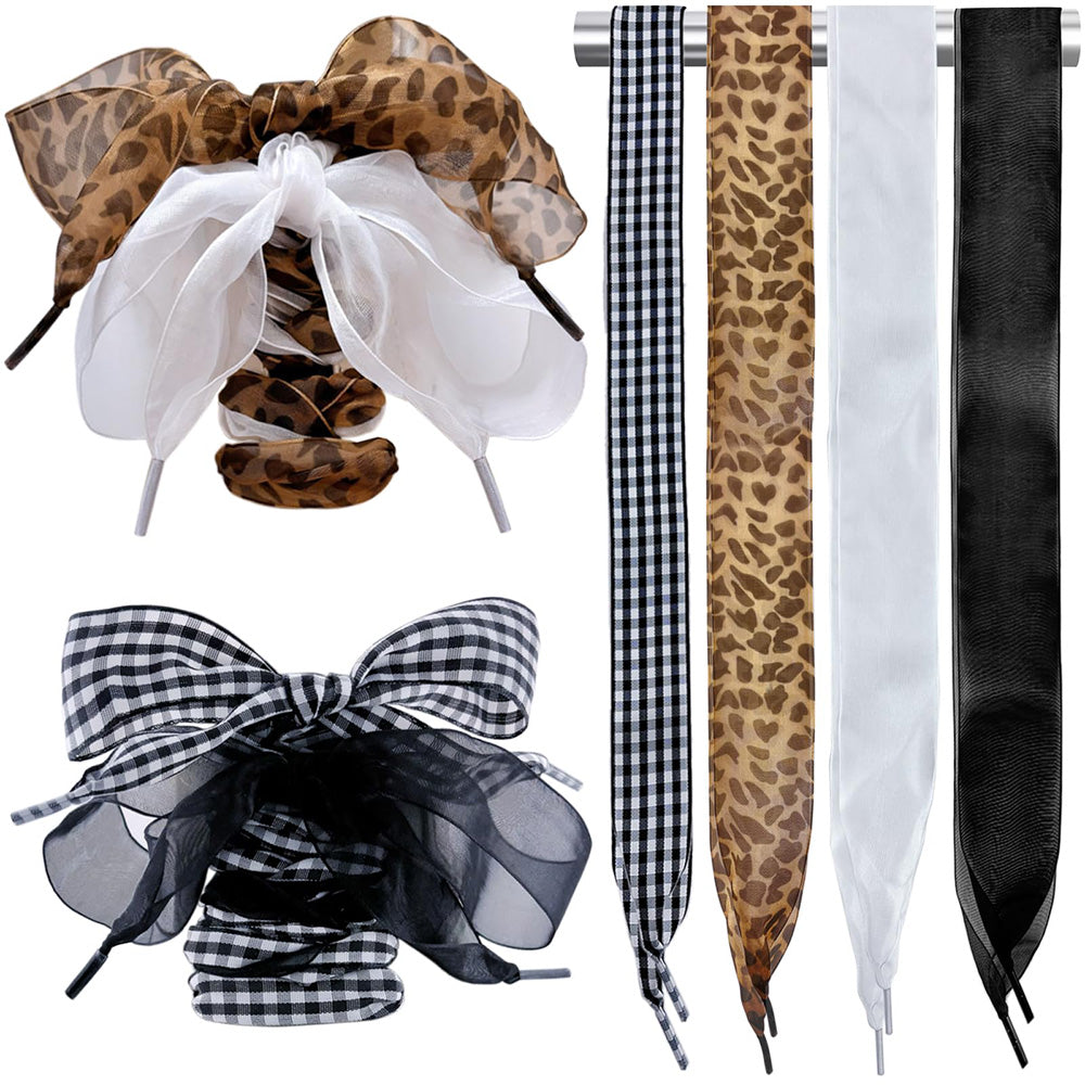 6 Pairs Wide Satin Ribbon Replacement Shoelaces for Sneakers Boots