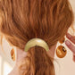 3Pcs Metal Gold Hair Ties with Geometric Design Stretchy Ponytail Cuff Holders