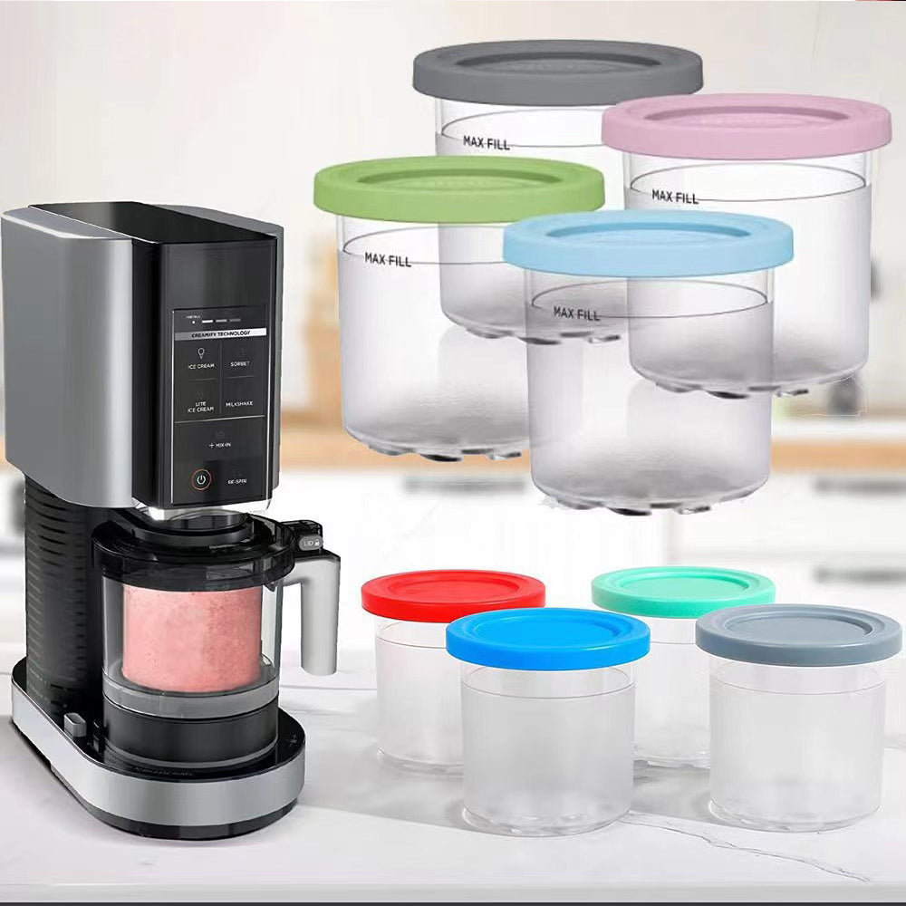 4Pcs Cream Pints Cup Storage Jars For Ninja NC299AM C300s Series