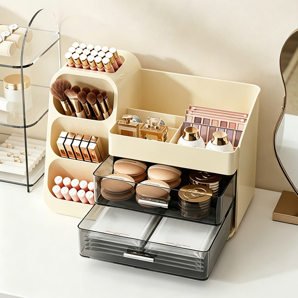 Cosmetic Organizer with Drawers Large Makeup Storage for Dresser Table Top