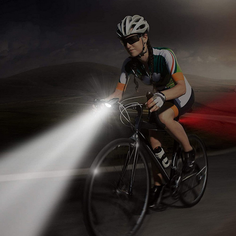 2Pcs Rechargeable LED Bicycle Headlight with Horn