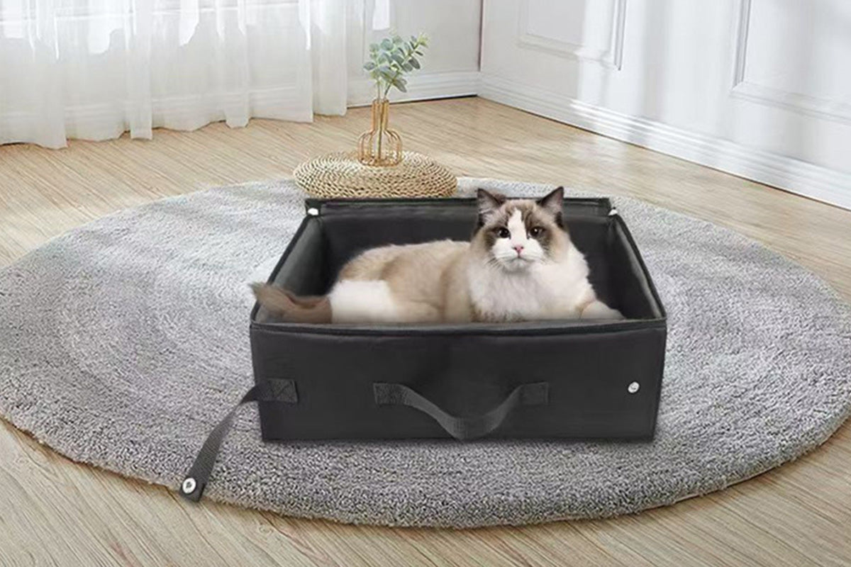 Foldable Portable Travel Litter Box for Cats Waterproof Lightweight & Easy to Clean
