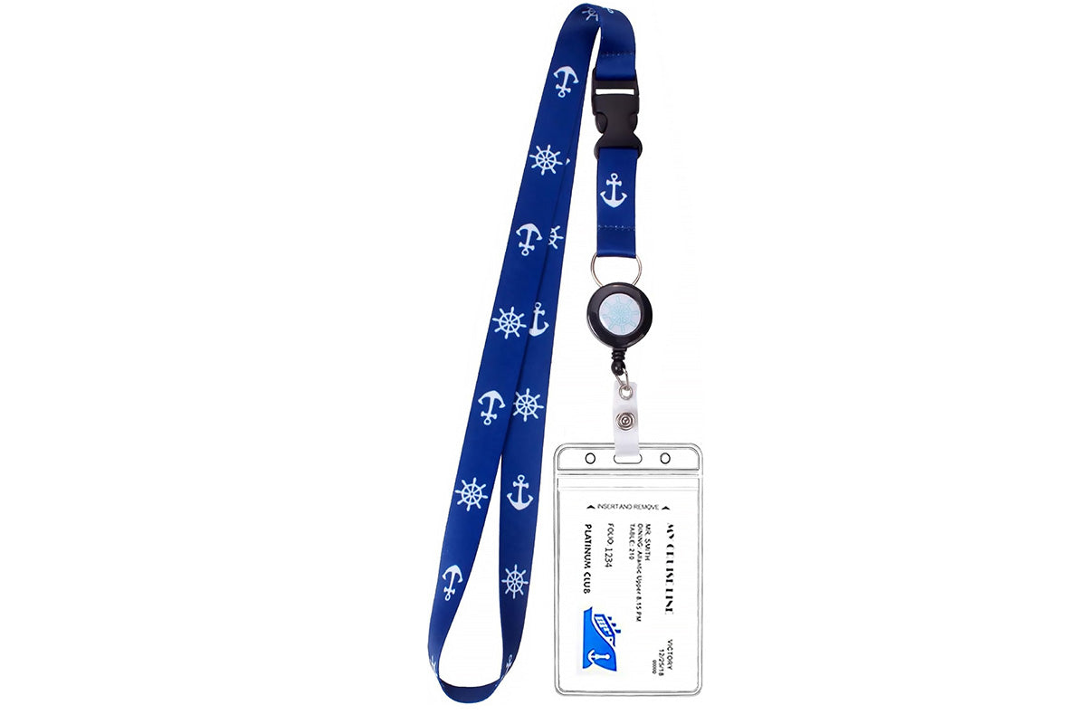 4PCS Cruise Lanyard with Retractable Badge Holder and Waterproof ID Card Holder