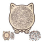 135 Pieces Colored Cat Shaped Wooden Jigsaw Puzzle With Stand For Cat Lovers