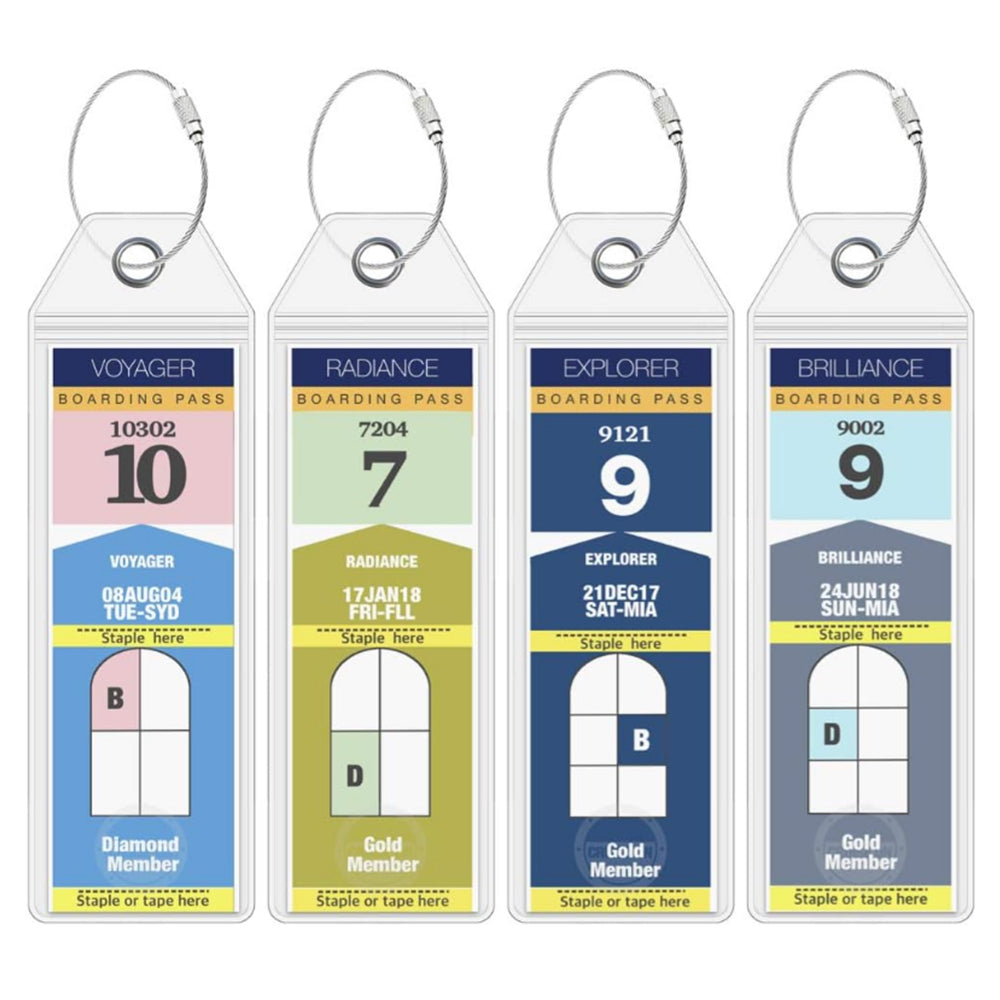 20Pcs Cruise Luggage Tags with Holder Zip Seal and Steel Loops