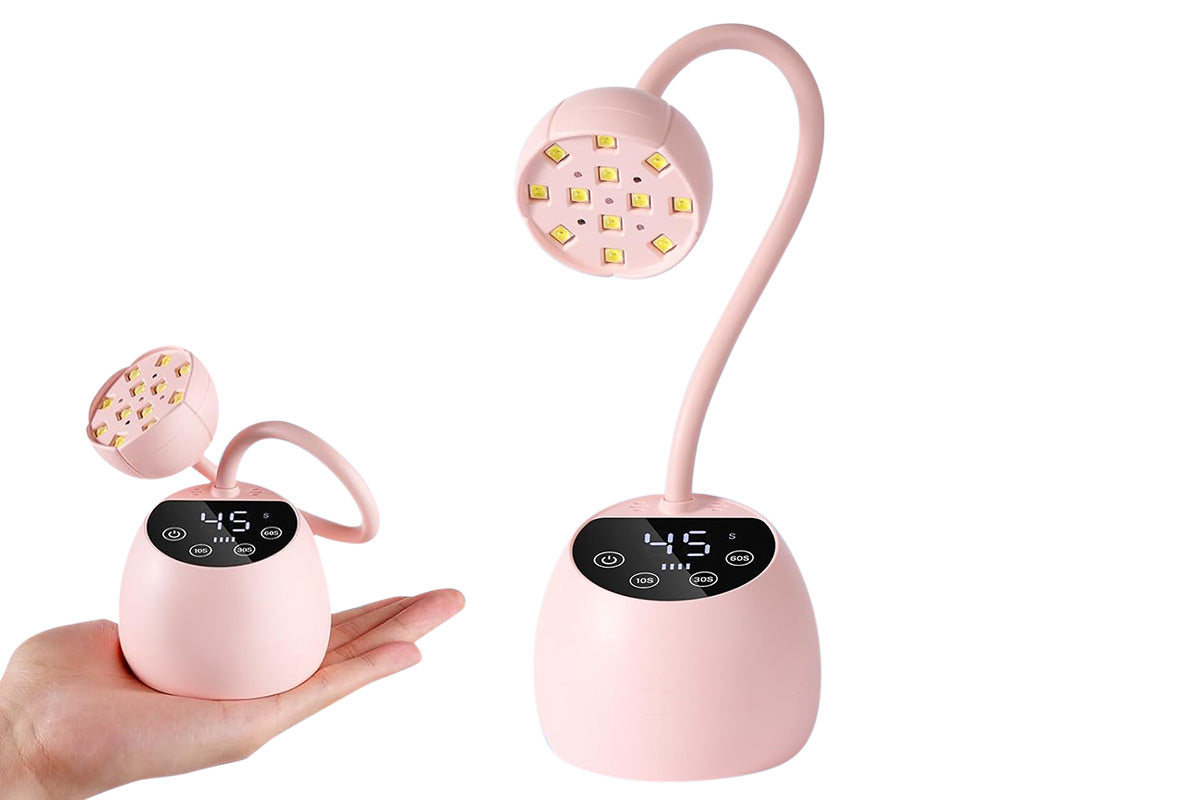 UV LED Nail Lamp Mini Cordless Gel Dryer With Adjustable Gooseneck For Gel Nails