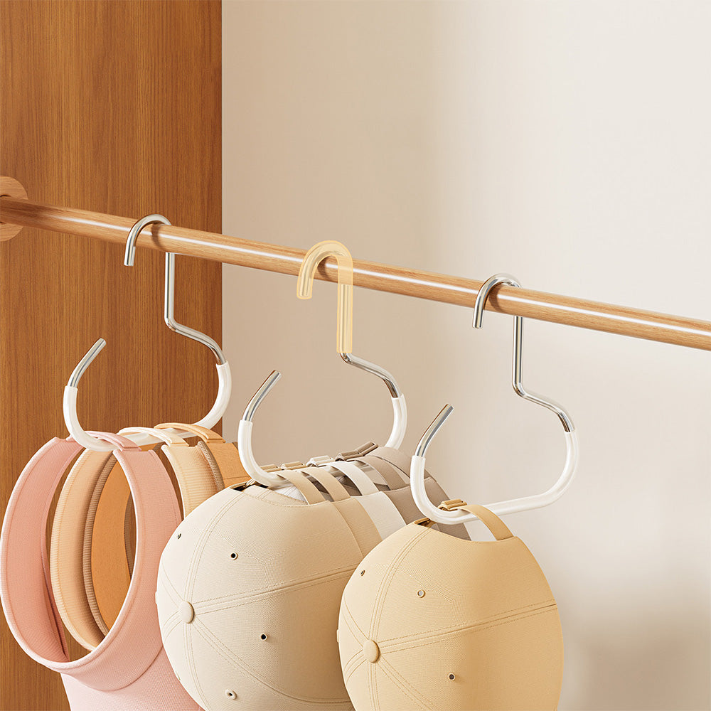 8 Pcs Iron Ring Hat Storage Hooks for Closet No-Drill Cap Scarf and Bag Hangers