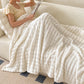 Bubble Fleece Blanket Soft Textured Throw for Sofa Bed Home Decor-White