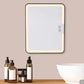 Bathroom Anti Fog Mirror with Lights Built In Shelf No Drilling Installation for Shower Room