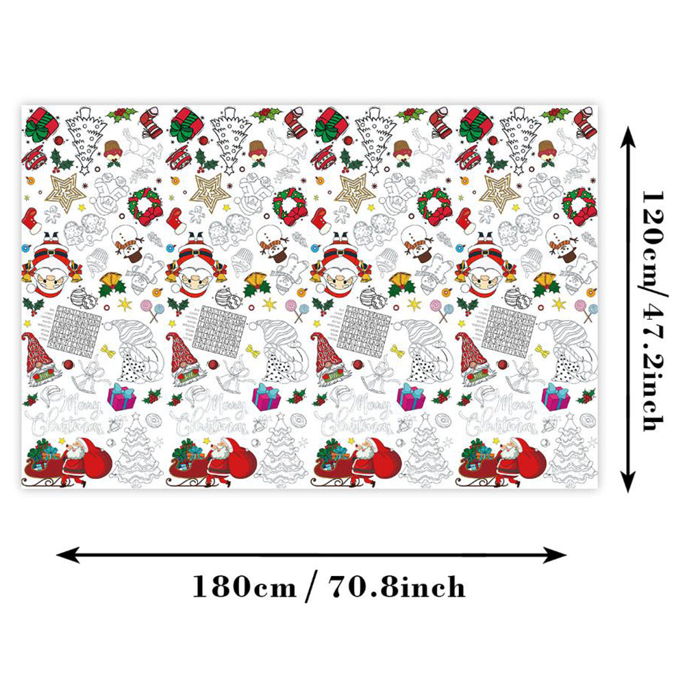 2Pcs 180x120CM Xmas Giant Coloring Poster Paper Coloring Tablecloth